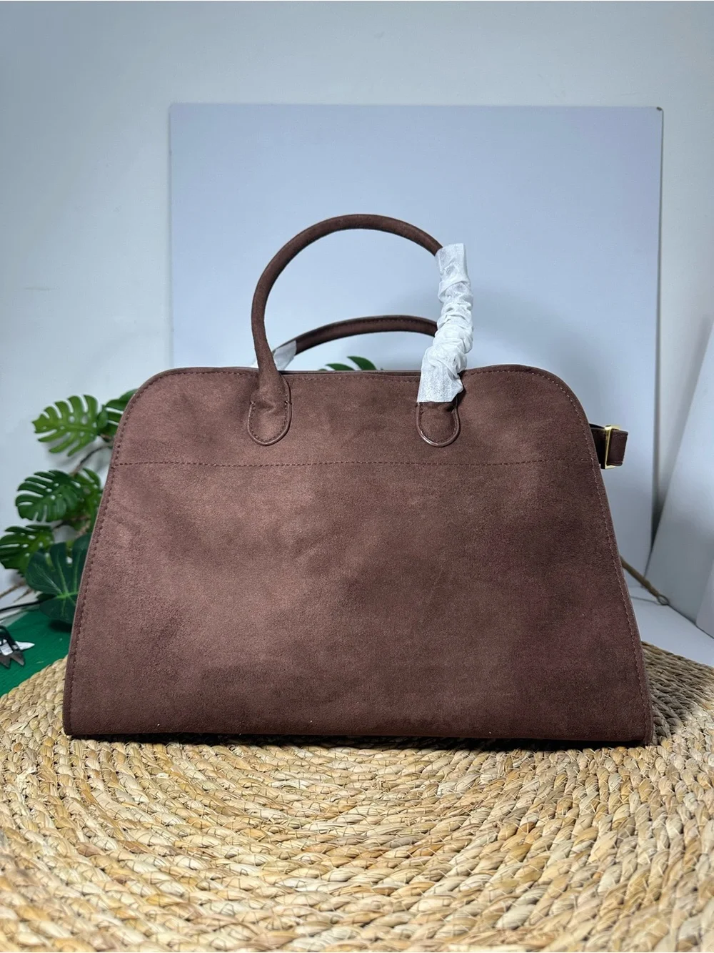The Row for Superga Chocolate Brown Suede Satchel